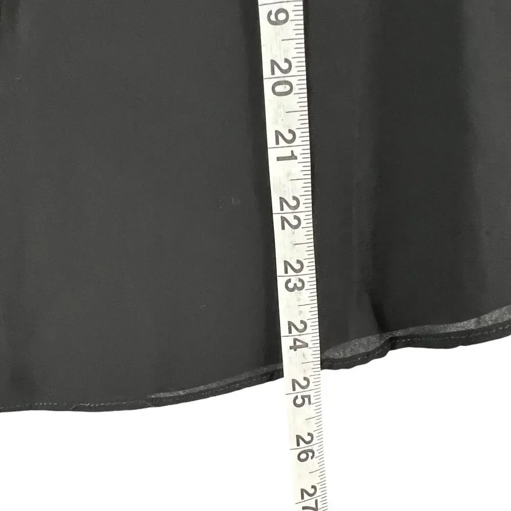 Carmen Marc Valvo Top Womens S Black Chiffon Ruffle‎ Lightweight Coquette Blouse - Picture 8 of 16